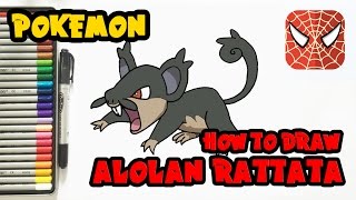 How to Draw Alolan Rattata  Pokemon Sun and Moon [upl. by Meldon253]