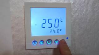 Raumthermostat digital SMPC Thermostat Fußbodenheizung Wandheizung Heizung LED blau [upl. by Dahsar]