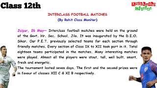 interclass football matches report class 12th english grammer englishgrammar report football [upl. by Odlareg]