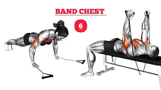 The BEST Resistance Band Chest Workout Home Workout [upl. by Adehsor]