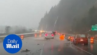 Massive storms and torrential rain cause flooding in Northwest [upl. by Fabio]