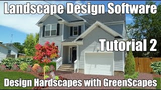 Landscape Design Software can show pavers grass and mulch as if it were installed Tutorial 2 [upl. by Yul]