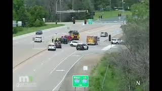 TwoVehicle Crash at Dodd Road and Westbound I494 Ramp  Mendota Heights Minnesota [upl. by Nnylarac]