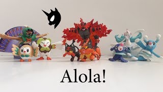 Pokémon Tomy Alola Starters all elvolution and Nebby Cosmog [upl. by Waldos]