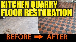 Quarry Tile Kitchen Floor Restoration Cheshire [upl. by Grati]