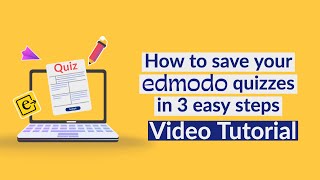 How to save your Edmodo quizzes in 3 easy steps  Video tutorial [upl. by Olegnalehcim]