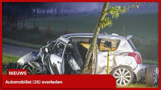 Automobilist 25 overleden bij ongeval [upl. by Eremehc621]