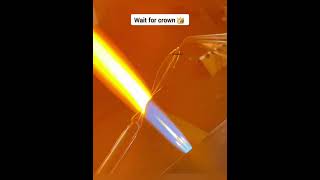 Glass blowing Crown 👑 Glass art Glass blowing art shorts short song viralshortsshortsfeed [upl. by Annaegroeg]