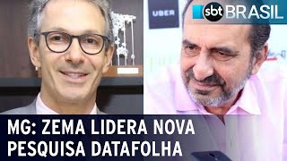 MG Zema lidera com 50 das intenções de voto Kalil tem 30 diz Datafolha  SBT Brasil 290922 [upl. by Bunow]