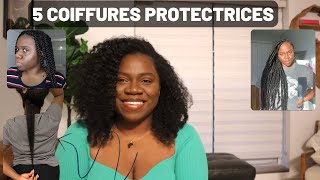 5 Coiffures Protectrices pour la rétention de longueur  Cheveux Crépus en santé [upl. by Griffie724]