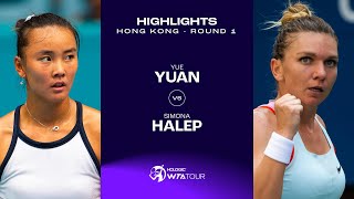 Yuan Yue vs Simona Halep  2024 Hong Kong Round 1  WTA Match Highlights [upl. by Alik250]