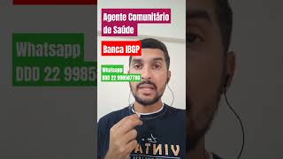 AGENTE COMUNITÁRIO DE SAÚDE  Banca IBGP 2024  2025  provas anteriores da banca ibgp bancaibgp [upl. by Hauger]