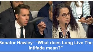 Senator Josh Hawley“What does Long Live The Intifada mean” [upl. by Suryc]