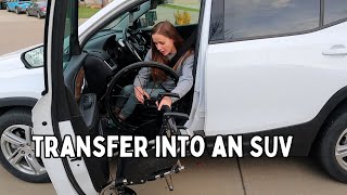 Paraplegic SUV transfer and wheelchair breakdown [upl. by Ralfston]