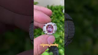 Natural Pink sapphire 328ct Purplish pink Unheatednotreatment ring silver handmade micro sett uk19 [upl. by Ettevey472]