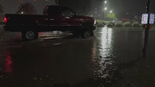 Cars stuck in flood water in Rohnert Park [upl. by Navannod]