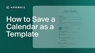 How to Save a Calendar as a Template [upl. by Norraa963]