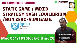 static game  mixed strategy Nash equilibrium non zerosum game [upl. by Rolyks634]