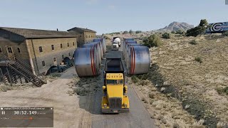 Trucks amp Bus car vs Giant Bollards beamngdrive shorts beamngdrivemods [upl. by Colas]