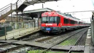 CPTM  CAF série 2100 partindo da estação Rio Grande da Serra [upl. by Nomahs]