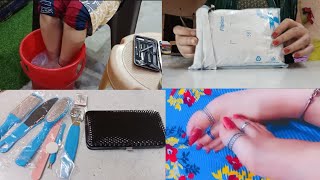 manicure pedicure kit review and useaaj mai pedicure krne ja rhi hu [upl. by Airlia]