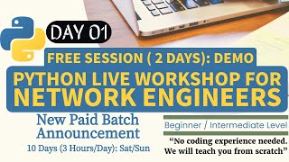 Python for Network Automation Day01Free Live TrainingPyCharmNetmikoParamiko Network Engineers [upl. by Idyak802]