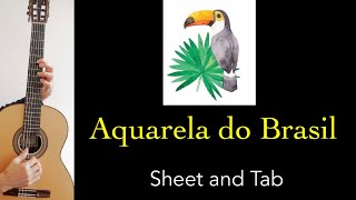 Aquarela do Brasil A Barroso Guitar arrangement Tutorial with sheet and Tab [upl. by Nelda]