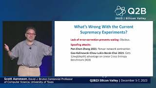 Q2B23 SV  The Future of Quantum Supremacy Experiments  Scott Aaronson [upl. by Brosy]