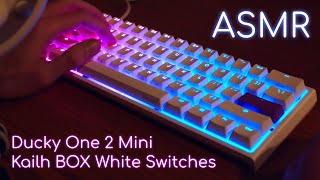 ASMR Binaural Unboxing amp Typing Ducky One 2 Mini Mechanical Keyboard Kailh BOX White Switches [upl. by Nerrej]