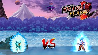 SSF2 Mods Super Sonic Blue vs Goku Super Saiyan Blue [upl. by Werbel]