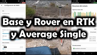 GNSS Conectando Base y Rover en RTK y Average Single Emlid Reach RS [upl. by Ennovad]