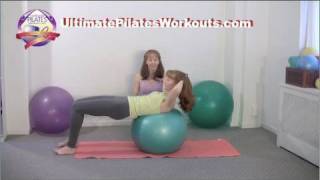 Pilates Workout Exercise Half Curl on Stability Ball [upl. by Doughman]