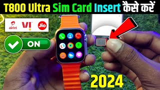 ⌚ t800 ultra smart watch sim card kaise dale  t800 ultra smart watch me sim kaise lagaye [upl. by Dukie]