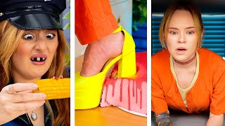 Prisoner ate a policewomans corn with the help of a cool trick🤣 funny comedy [upl. by Oneal]