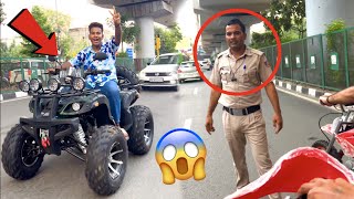 My New ATV Caught By Delhi Police 😱🔥 Extreme Road Rage 😡 ATV DIRT BIKE [upl. by Ecnarrat]