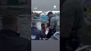 Police Rescue Child in Florida Floodwaters After Hurricane Milton [upl. by Brian240]