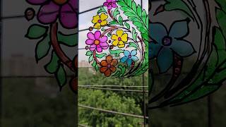 Beautiful Glass Painting Wall Decor  Best Out of waste glasspainting bestoutofwaste [upl. by Ennayllek776]