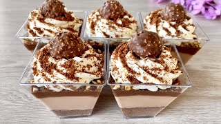 Ferrero Rocher Dessert Cups No bake delicious dessert Easy and Yummy [upl. by Aseen]