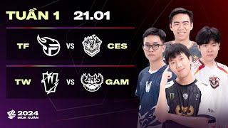 TF vs CES BO3  TW vs GAM BO3  VCS 2024 MÙA XUÂN  TUẦN 1  21012024 [upl. by Tibbetts]