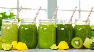 5 Healthy Green Smoothie Recipes [upl. by Yecad]