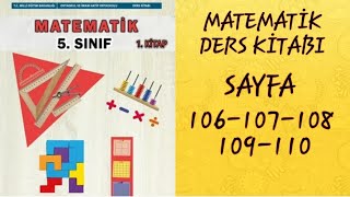 5SINIF MATEMATİK DERS KİTABI SAYFA 106107108109110  5SINIF MATEMATİK 1KİTAP [upl. by Godard84]