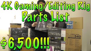 4K Gaming  Editing PC Parts List Pre Build  i7 5960x GTX 980 SLI Asus x99 Deluxe [upl. by Anerol]