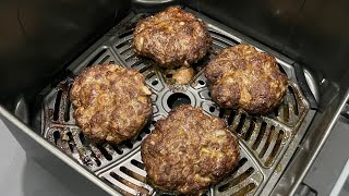 How to make air fryer beef burger patties [upl. by Deelaw]