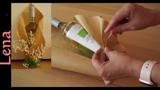 𝗞𝗿𝗲𝗮𝘁𝗶v𝗲 𝗧𝗶𝗽𝗽𝘀 v𝗼𝗻 𝗟𝗲𝗻𝗮 🍾 Flasche als Geschenk verpacken 🍾 Amazing Gift wrapping Bottle [upl. by Anselmo]