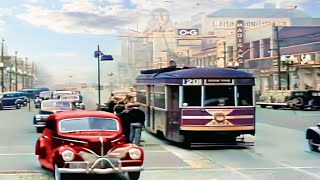 Chicago 1940s in color 60fps Remastered wsound design added [upl. by Norga]