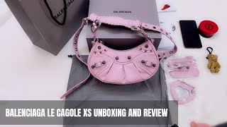 REVIEW BALENCIAGA LA CAGOLE XS BAG what fits how to wear etc [upl. by Gianina]