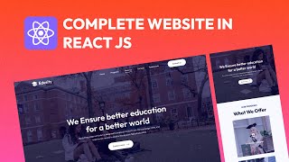 React JS Project  Build amp Deploy Complete Responsive Website in React Step by Step Tutorial [upl. by Gove635]