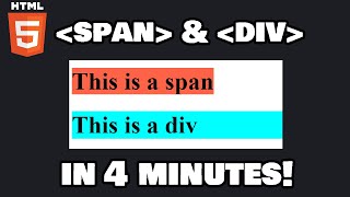 Learn HTML span amp div in 4 minutes 🏁 [upl. by Adamik]