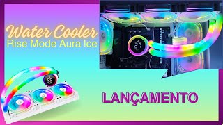 Water Cooler Gamer Rise Mode Aure ice ARGB 360mm tela com temperatura mangueira com led [upl. by Ayotyal]