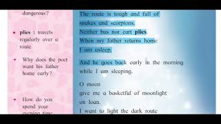 10 th class English poem  Basketful of Moonlight  explanation in Marathi 10thclass english ssc [upl. by Llenart]